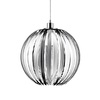 Ulteriore dettaglio di Lampadario globo 40cm con fasce cromate sospensione moderna effetto specchiat