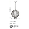 Immagine aggiuntiva di Lampadario a globo fasce trasparenti 40cm in acrilico  44022