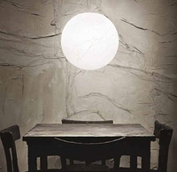 Lampadario design scenografico grande sfera plastica 60cm acrilico texture carta CARTA SP1 D60 IDEAL