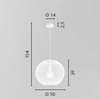 Misure Lampadario design sfera griglia metallo 50cm