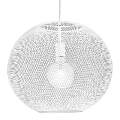 Lampadario a griglia di metallo design sferico bianco da 50cm LUCI
