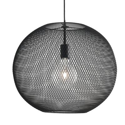 Lampadario nero moderno a grande sfera metallo 50cm LUCI