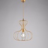 Particolare di Lampadario oro satinato gabbia e griglia filo di metallo  42530