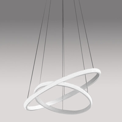 Lampadario doppio anello inclinabile LED dimmerabile sospensione bianca  44696