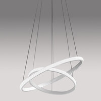 Lampadario doppio anello inclinabile LED dimmerabile sospensione bianca  44696