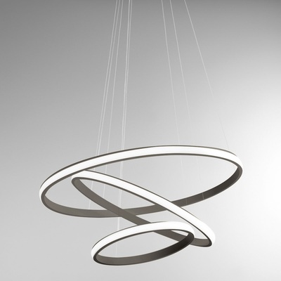 Lampadario moderno scenografico essenziale LED 3000K cerchi dimmerabili  44701