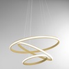 Lampadario design a 3 anelli LED 3000k dimmerabili e inclinabili finitura oro spazzolato  44700