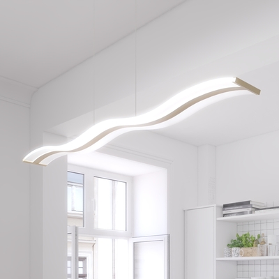 Lampadario SABBIA led ondulato led integrato dimmerabile 2700-6000K 1178/S-SA DOUBLE WAVE TOP LIGHT