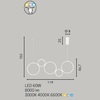 Particolare di Lampadario bianco led design 5 anelli uniti grande 115cm 8000lumen  43471