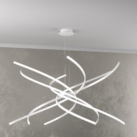 Lampadario design moderno a led bianco 88W luce naturale 4000k 1163/S100-N-BI TORNADO TOP LIGHT