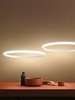 Sospensione minimal anello moderna bianca 60cm LED esterno con luce diretta e uniforme lungo il prof - foto 4