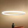 Sospensione minimal anello moderna bianca 60cm LED esterno con luce diretta e uniforme lungo il prof