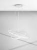 Immagine aggiuntiva di Lampadario LED bianco a doppio cerchio 60 - 80 cm sovrapposto luce interna in