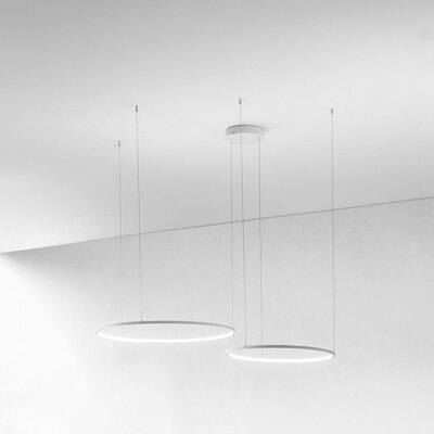 Lampadario LED scenografico 2 cerchi decentrabili e dimmerabili  44703