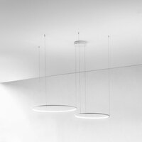 Lampadario LED scenografico 2 cerchi decentrabili e dimmerabili  44703