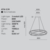Immagine aggiuntiva di Lampadario LED nero orbite a sospensione 80cm design moderno luce diffusa dim