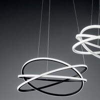 Lampadario LED nero orbite a sospensione 80cm design moderno luce diffusa dimmerabile tavolo soggior