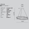Particolare di Lampadario grande 1 metro nero LED sospensione design moderno orbite luce intensa dim