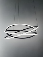 Lampadario grande 1 metro nero LED sospensione design moderno orbite luce intensa dimmerabile  44656