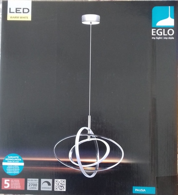 Lampadario a cerchi cromato a led moderno PAUSIA 97435 EGLO