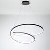 Sospensione lampadario nero led design 60w 8000 lumen grande due cerchi 42541 LUCI