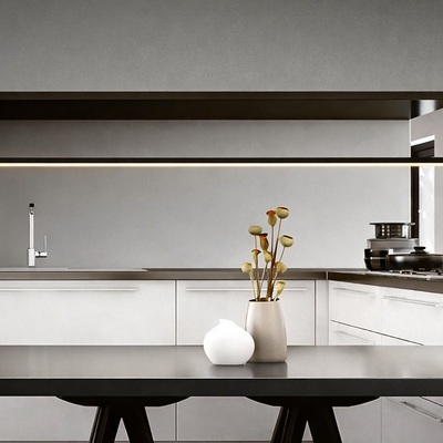Lampadario nero design lineare e sottile led 3000k tavoli e piani cucina YOKO SP NERO IDEAL LUX