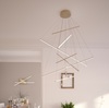 Lampadario LED moderno gold linee di luce elegante e di design shangai 1182/S100-GO DNA TOP LIGHT