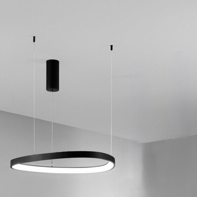 Lampadario led incorporato nero design destrutturato 45cm 43486 LUCI LED