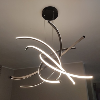 Lampadario nero a led moderno design a spirale led luce calda 3000K 1163/S80-C-NE TOP LIGHT