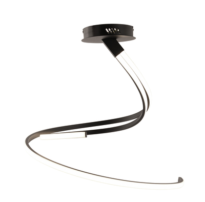 Lampadario led nero a spirale texture goffrata luce 3000k 4000k 6500k 40929 LUCI LED