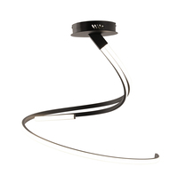 Lampadario led nero a spirale texture goffrata luce 3000k 4000k 6500k 40929 LUCI LED