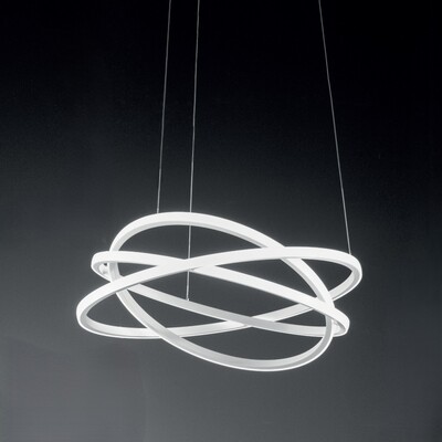 Lampadario orbite luminose design LED bianco 3000K 80W alto 3 metri ATIA-S/P-B GEA LUCE