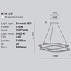 Particolare di Lampadario LED grande bianco sospensione molta luce design orbite fluido anelli lumin