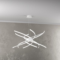 Lampadario led bianco profili curvati 80cm 4900lumen luce 3000k o 4000k 1163/S80-C-BI TOP LIGHT