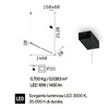 Misure Lampadario lineare led lungo 146cm cucina design YOKO IDEAL LUX