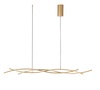 Lampadario moderno sospensione a led tre onde oro satinato llungo 117cm 40933 LUCI LED