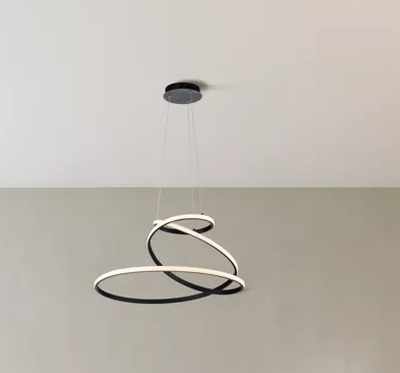 Lampadario a sospensione a led 8000 Lumen nero spirale di cerchi 40925 LUCI LED