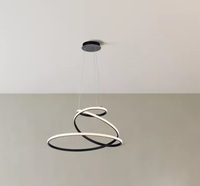 Lampadario a sospensione a led 8000 Lumen nero spirale di cerchi 40925 LUCI LED