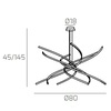 Misure Lampadario nero a led moderno design a spirale led