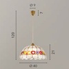 Particolare di Lampadario 40cm in madreperla fascia frutta colorata