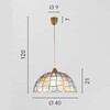 Altra foto Sospensione lampadario madreperla quadretti colorati pastello 40cm
