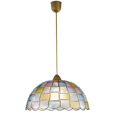 Sospensione lampadario madreperla quadretti colorati pastello 40cm 42248 LUCI MODERNE
