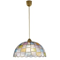 Sospensione lampadario madreperla quadretti colorati pastello 40cm 42248 LUCI MODERNE