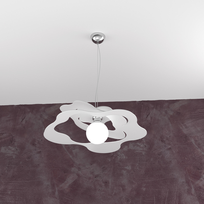Lampadario bianco moderno a sospensione 50cm ondulato 1158/S50-BI RIPPLES TOP LIGHT