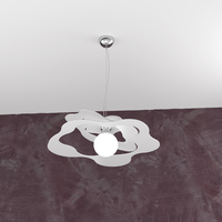 Lampadario bianco moderno a sospensione 50cm ondulato 1158/S50-BI RIPPLES TOP LIGHT