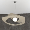 Immagine aggiuntiva di Lampadario grande tortora sabbia cucina living open space 65cm 1157/S65-SA WA