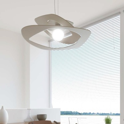 Lampadario grande tortora sabbia cucina living open space 65cm 1157/S65-SA WARPED TOP LIGHT
