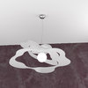 Particolare di Lampadario moderno grande 70cm in metallo bianco ondulato 1158/S70-BI RIPPLES TOP LIG