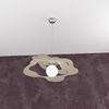 Sospensione lampadario moderno design tortora sabbia 50cm 1158/S50-SA RIPPLES TOP LIGHT