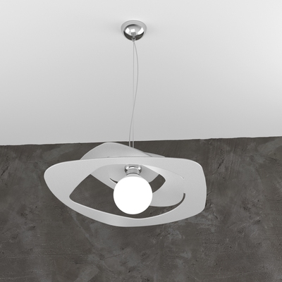 Lampadario a sospensione grigio design stondato 50cm 1157/S50-GR WARPED TOP LIGHT